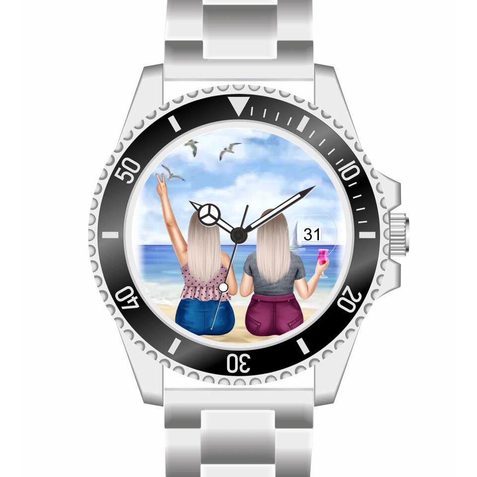 Curvy Friends (2 Personen) | Personalisierte Armbanduhr (Unterschiedliche Uhr-Modelle wählbar!)