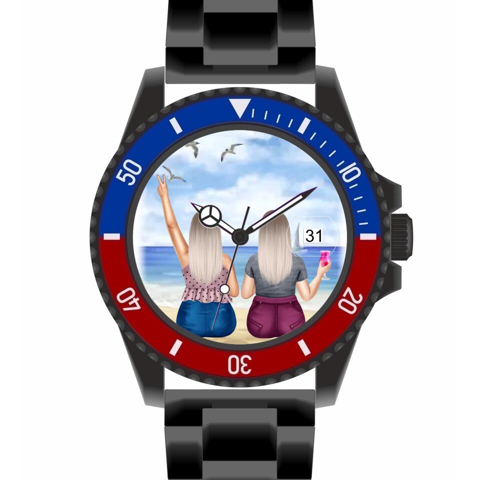 Curvy Friends (2 Personen) | Personalisierte Armbanduhr (Unterschiedliche Uhr-Modelle wählbar!)
