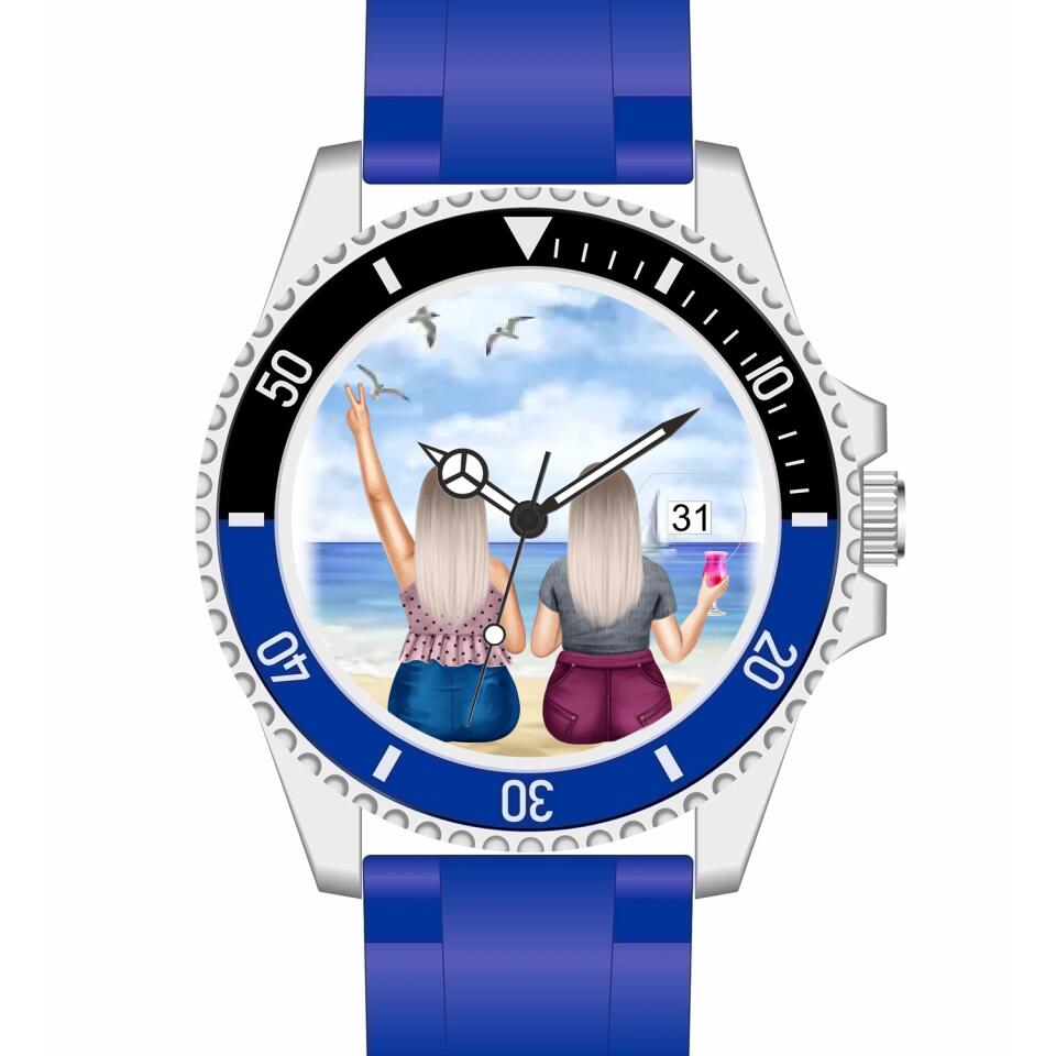 Curvy Friends (2 Personen) | Personalisierte Armbanduhr (Unterschiedliche Uhr-Modelle wählbar!)