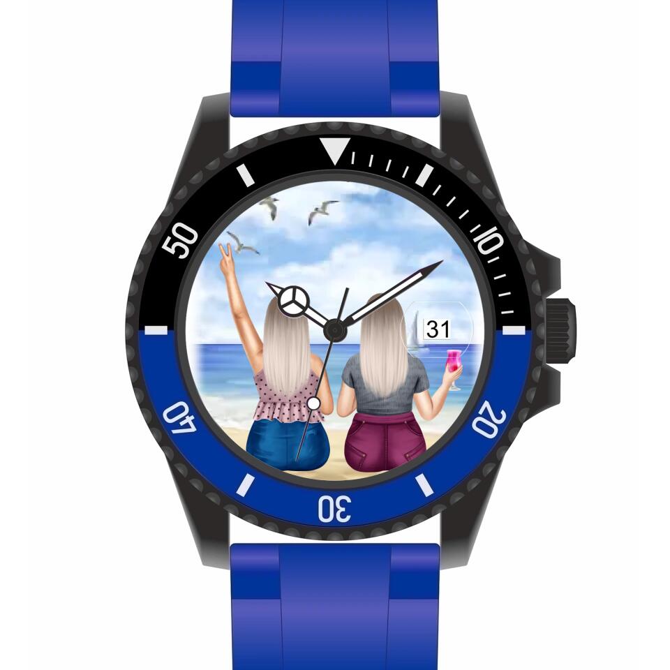 Curvy Friends (2 Personen) | Personalisierte Armbanduhr (Unterschiedliche Uhr-Modelle wählbar!)