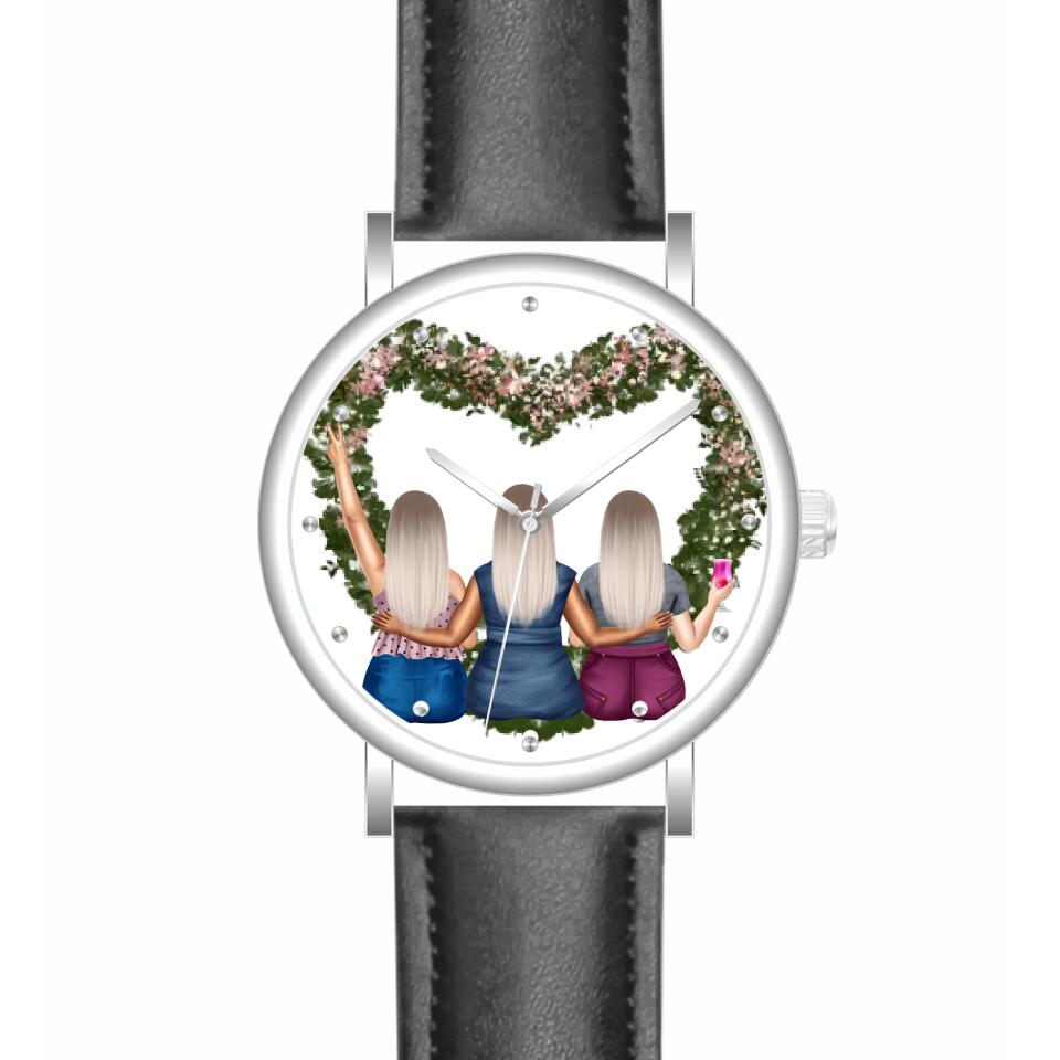 Curvy Friends (3 Personen) | Personalisierte Armbanduhr (Unterschiedliche Uhr-Modelle wählbar!)