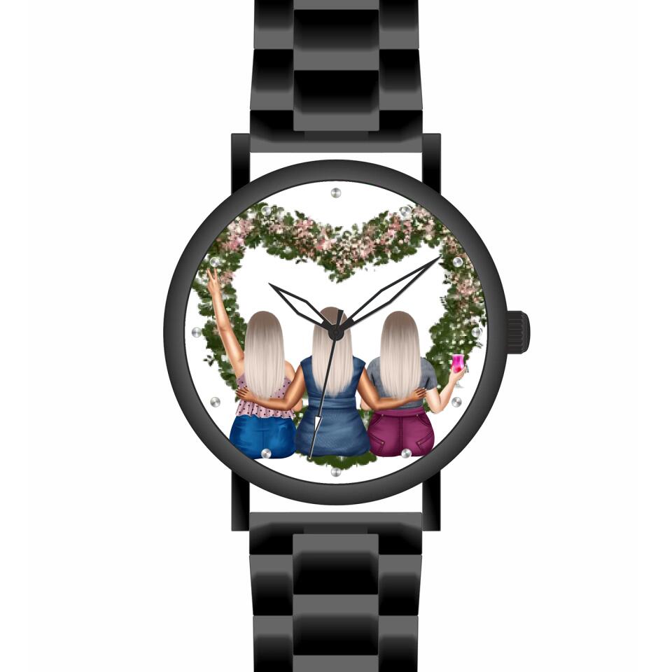 Curvy Friends (3 Personen) | Personalisierte Armbanduhr (Unterschiedliche Uhr-Modelle wählbar!)