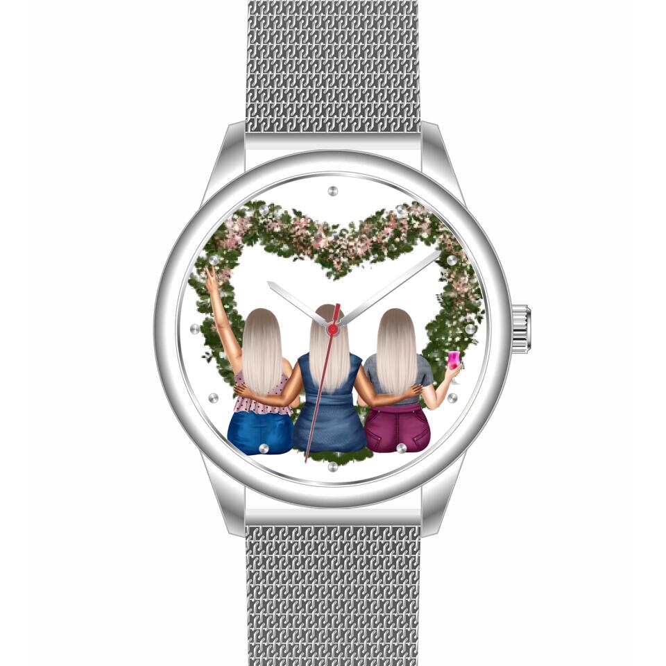 Curvy Friends (3 Personen) | Personalisierte Armbanduhr (Unterschiedliche Uhr-Modelle wählbar!)
