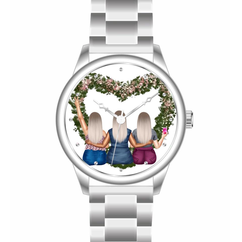 Curvy Friends (3 Personen) | Personalisierte Armbanduhr (Unterschiedliche Uhr-Modelle wählbar!)
