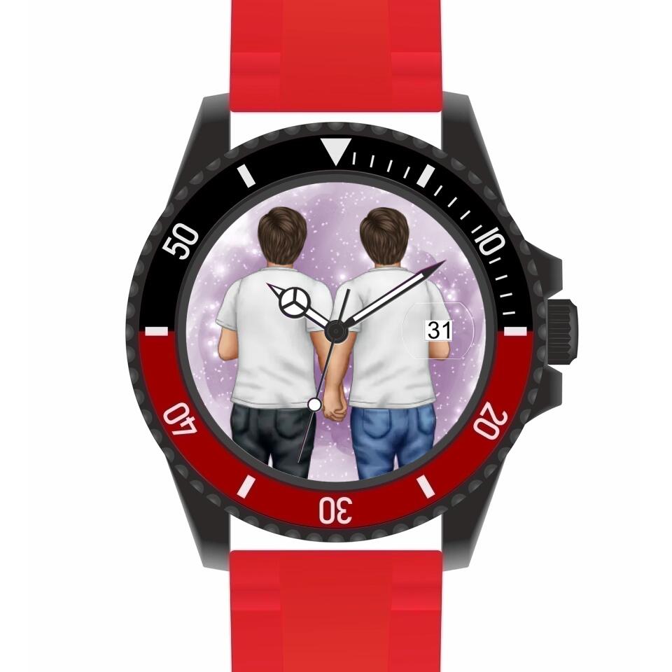 Pride men ohne Flagge | Personalisierte Armbanduhr (Unterschiedliche Uhr-Modelle wählbar!)