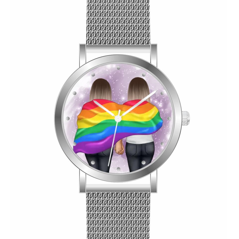 Pride women mit Flagge | Personalisierte Armbanduhr (Unterschiedliche Uhr-Modelle wählbar!)