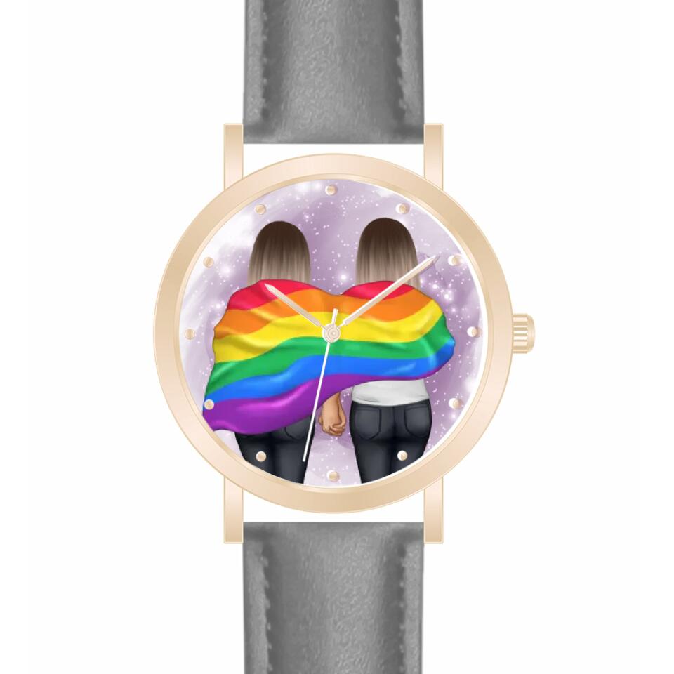 Pride women mit Flagge | Personalisierte Armbanduhr (Unterschiedliche Uhr-Modelle wählbar!)