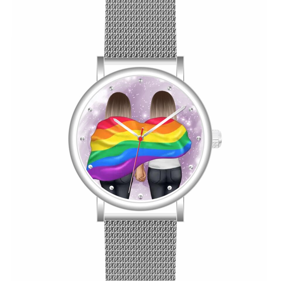 Pride women mit Flagge | Personalisierte Armbanduhr (Unterschiedliche Uhr-Modelle wählbar!)