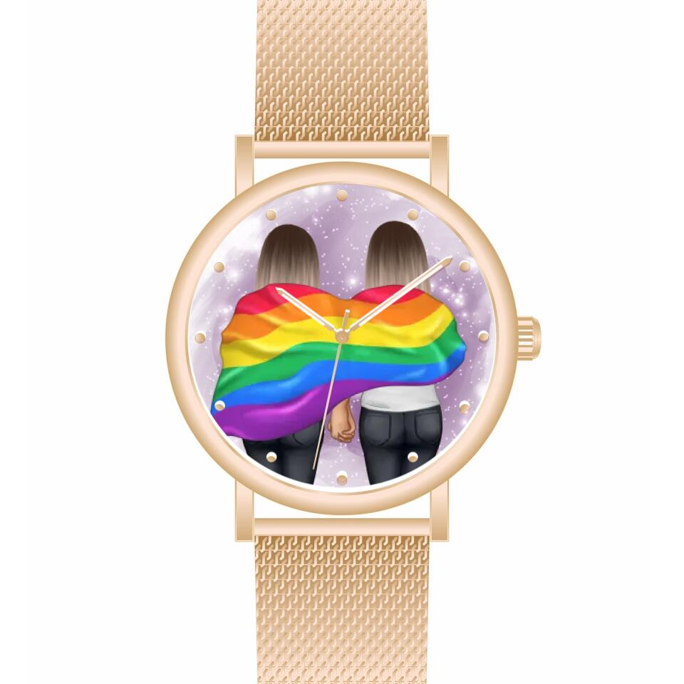 Pride women mit Flagge | Personalisierte Armbanduhr (Unterschiedliche Uhr-Modelle wählbar!)