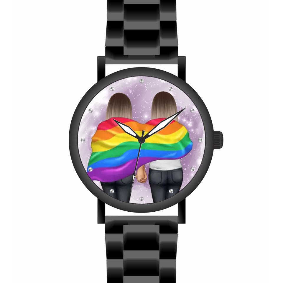 Pride women mit Flagge | Personalisierte Armbanduhr (Unterschiedliche Uhr-Modelle wählbar!)