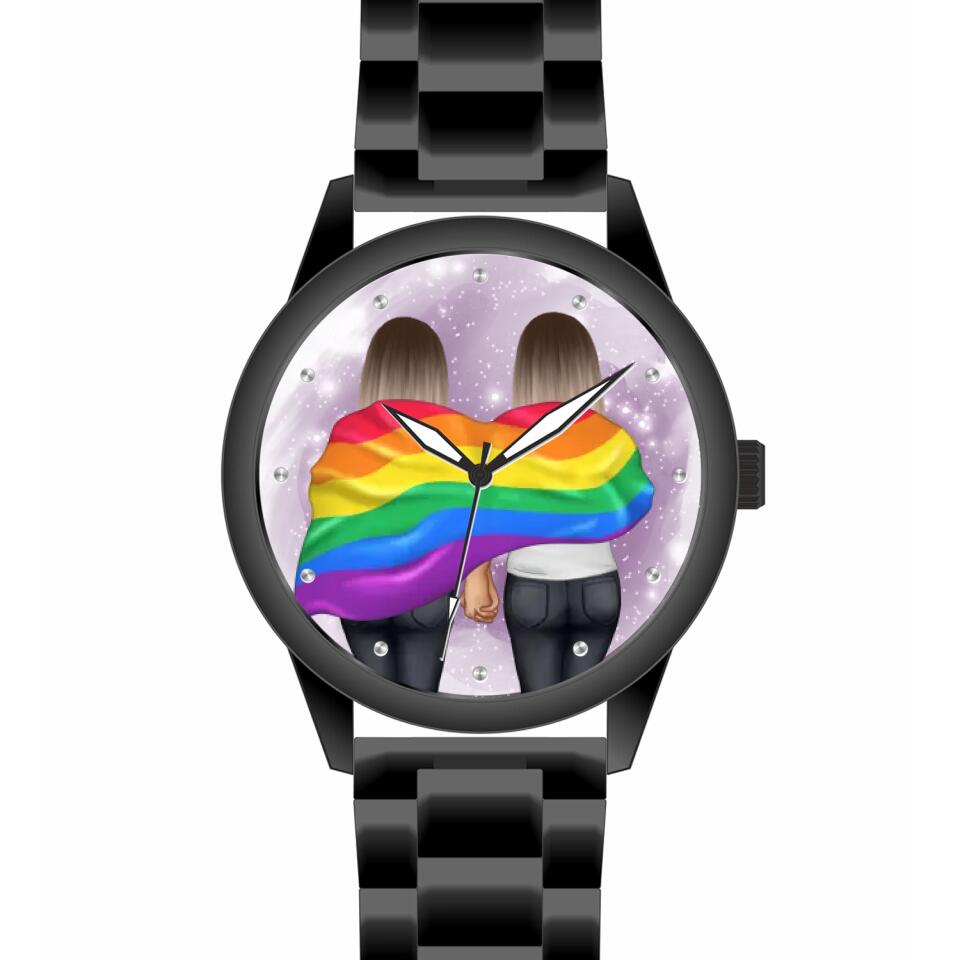 Pride women mit Flagge | Personalisierte Armbanduhr (Unterschiedliche Uhr-Modelle wählbar!)