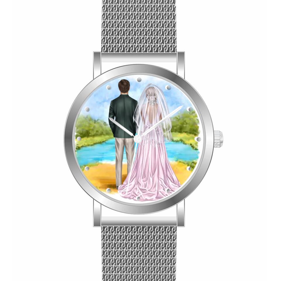 Braut & Bräutigam | Personalisierte Armbanduhr (Unterschiedliche Uhr-Modelle wählbar!)