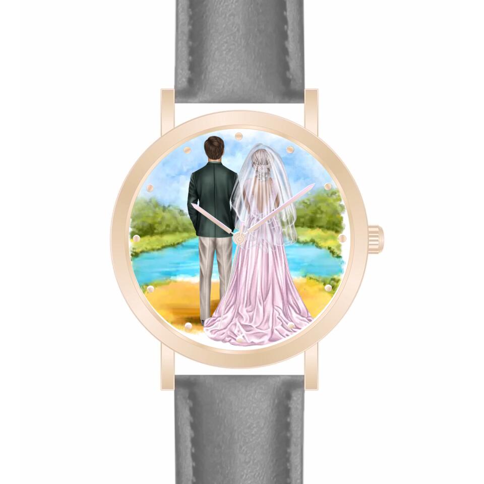 Braut & Bräutigam | Personalisierte Armbanduhr (Unterschiedliche Uhr-Modelle wählbar!)