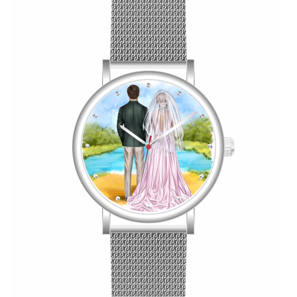 Braut & Bräutigam | Personalisierte Armbanduhr (Unterschiedliche Uhr-Modelle wählbar!)