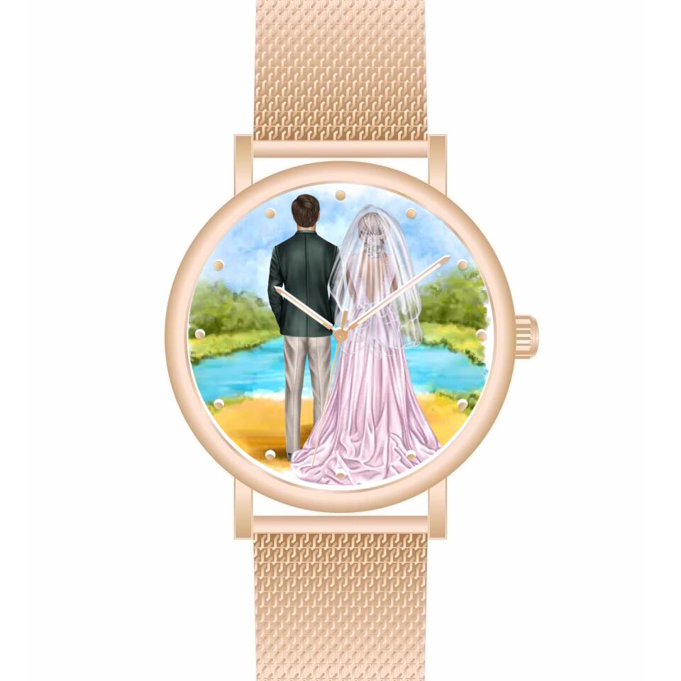 Braut & Bräutigam | Personalisierte Armbanduhr (Unterschiedliche Uhr-Modelle wählbar!)