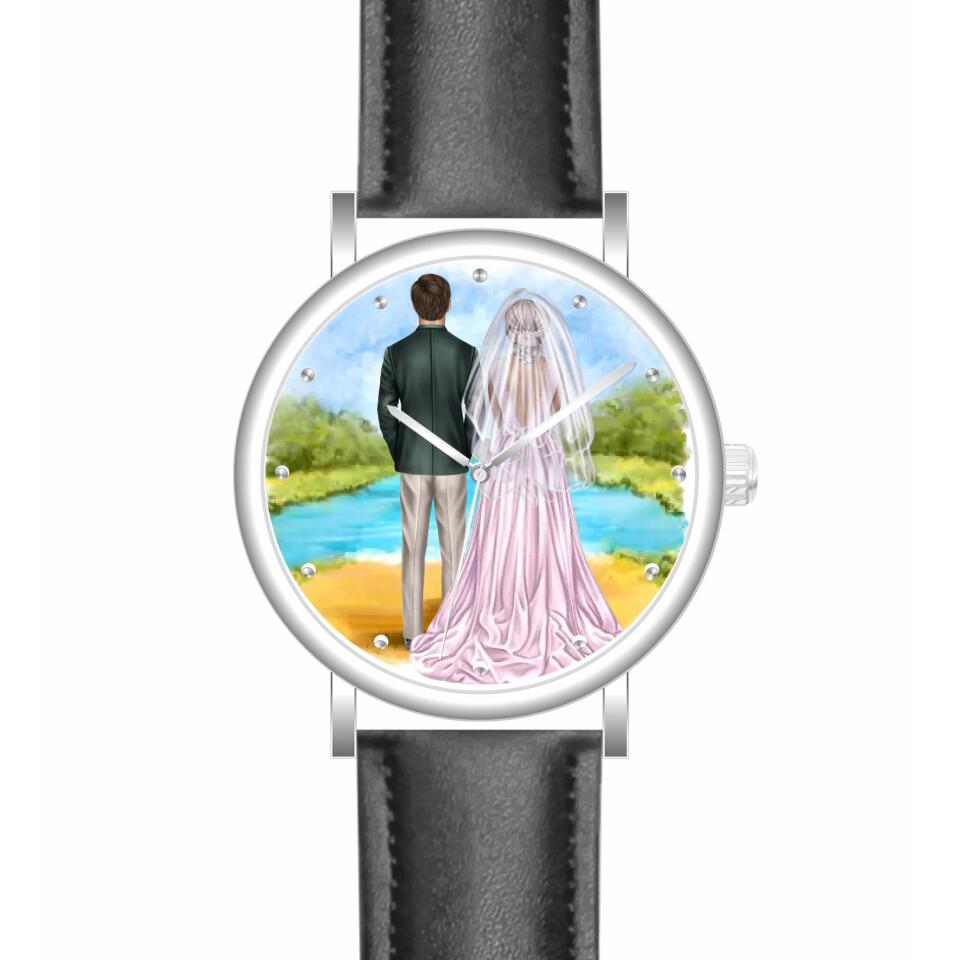 Braut & Bräutigam | Personalisierte Armbanduhr (Unterschiedliche Uhr-Modelle wählbar!)