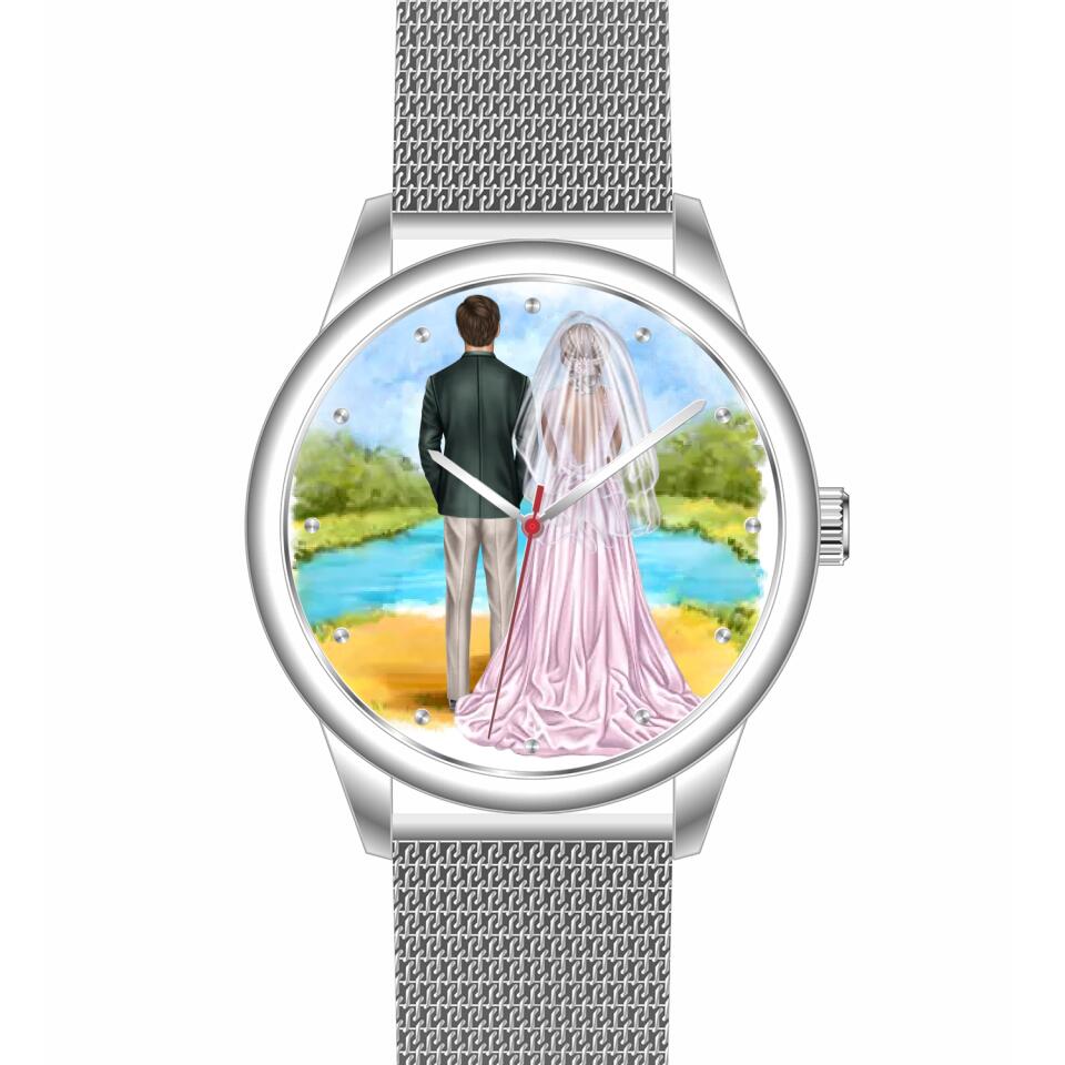 Braut & Bräutigam | Personalisierte Armbanduhr (Unterschiedliche Uhr-Modelle wählbar!)