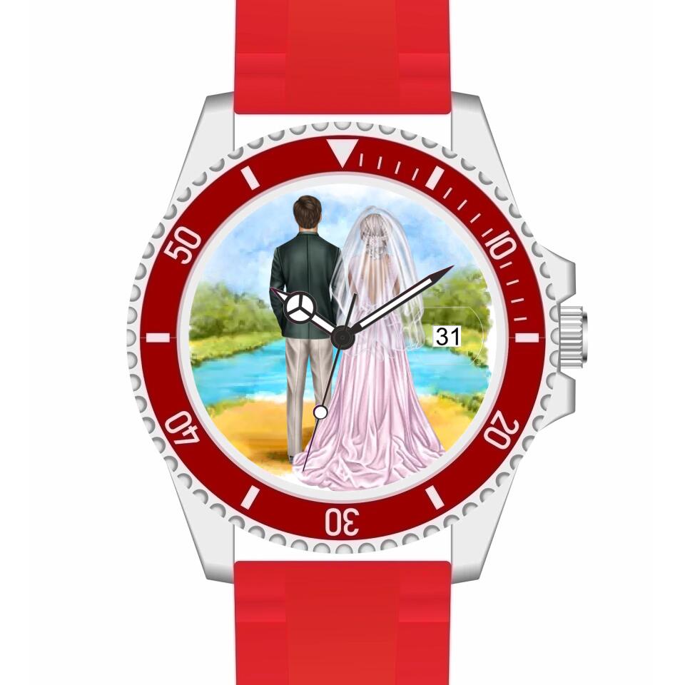 Braut & Bräutigam | Personalisierte Armbanduhr (Unterschiedliche Uhr-Modelle wählbar!)