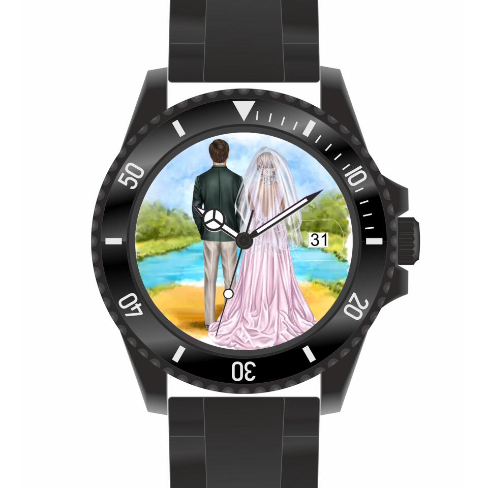 Braut & Bräutigam | Personalisierte Armbanduhr (Unterschiedliche Uhr-Modelle wählbar!)