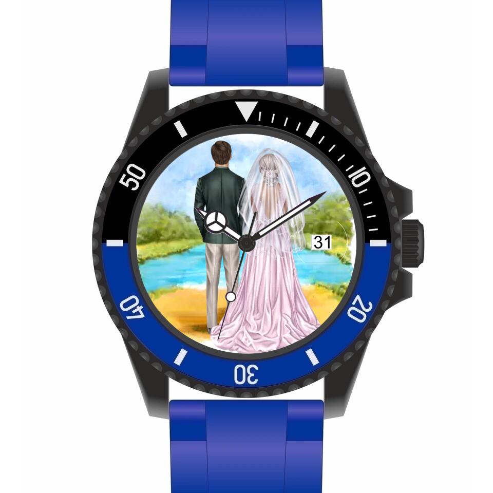 Braut & Bräutigam | Personalisierte Armbanduhr (Unterschiedliche Uhr-Modelle wählbar!)