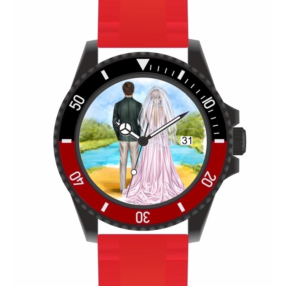 Braut & Bräutigam | Personalisierte Armbanduhr (Unterschiedliche Uhr-Modelle wählbar!)