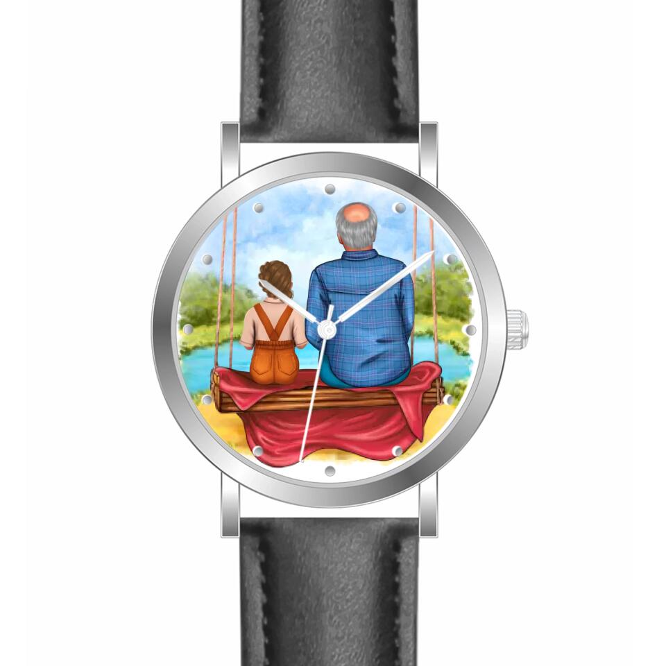 Opa mit Enkelin | Personalisierte Armbanduhr (Unterschiedliche Uhr-Modelle wählbar!)