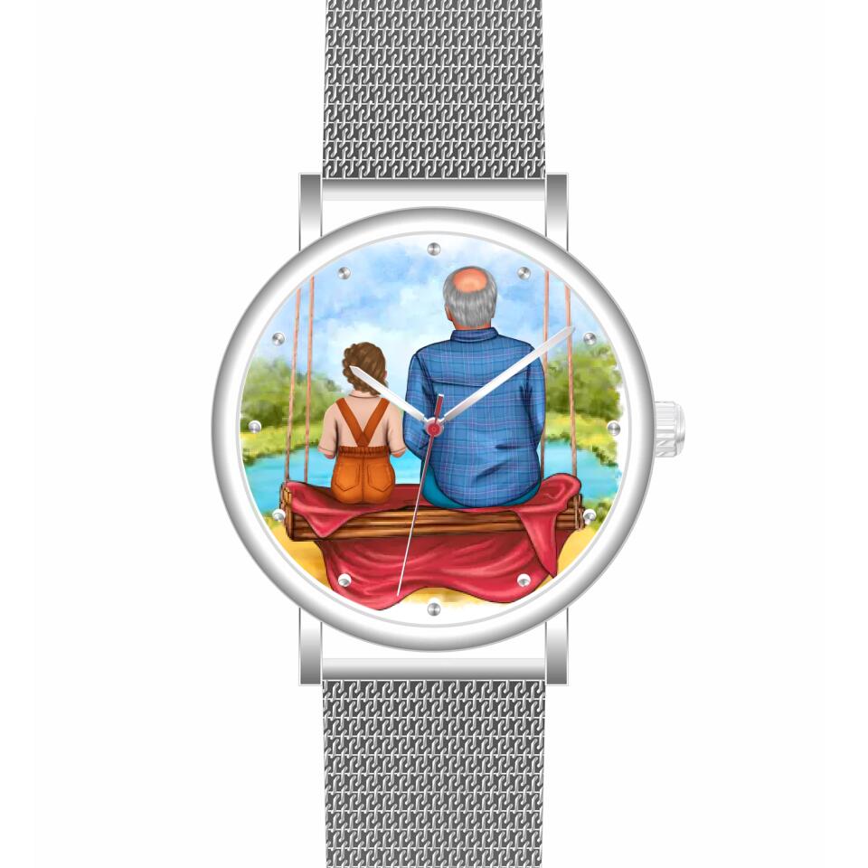 Opa mit Enkelin | Personalisierte Armbanduhr (Unterschiedliche Uhr-Modelle wählbar!)