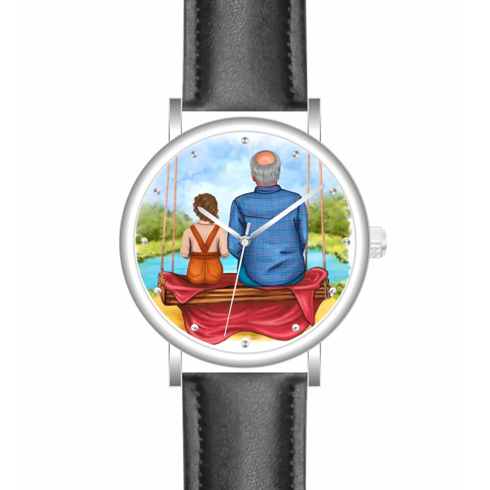 Opa mit Enkelin | Personalisierte Armbanduhr (Unterschiedliche Uhr-Modelle wählbar!)
