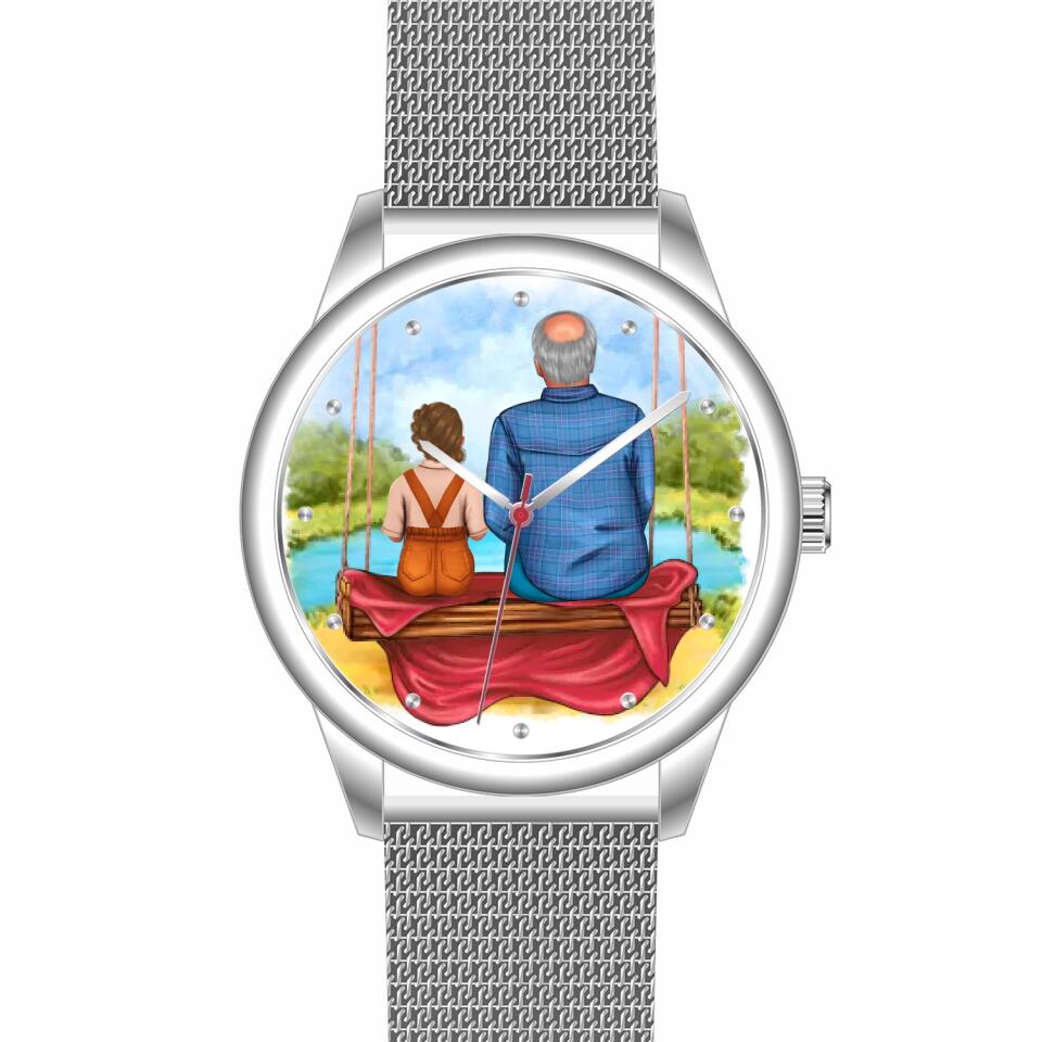 Opa mit Enkelin | Personalisierte Armbanduhr (Unterschiedliche Uhr-Modelle wählbar!)