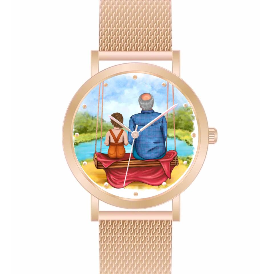 Opa mit Enkel | Personalisierte Armbanduhr (Unterschiedliche Uhr-Modelle wählbar!)