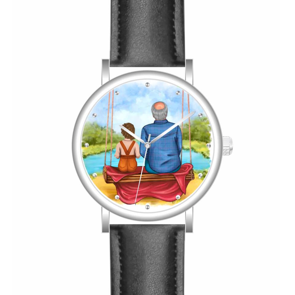 Opa mit Enkel | Personalisierte Armbanduhr (Unterschiedliche Uhr-Modelle wählbar!)