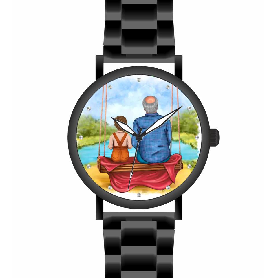 Opa mit Enkel | Personalisierte Armbanduhr (Unterschiedliche Uhr-Modelle wählbar!)