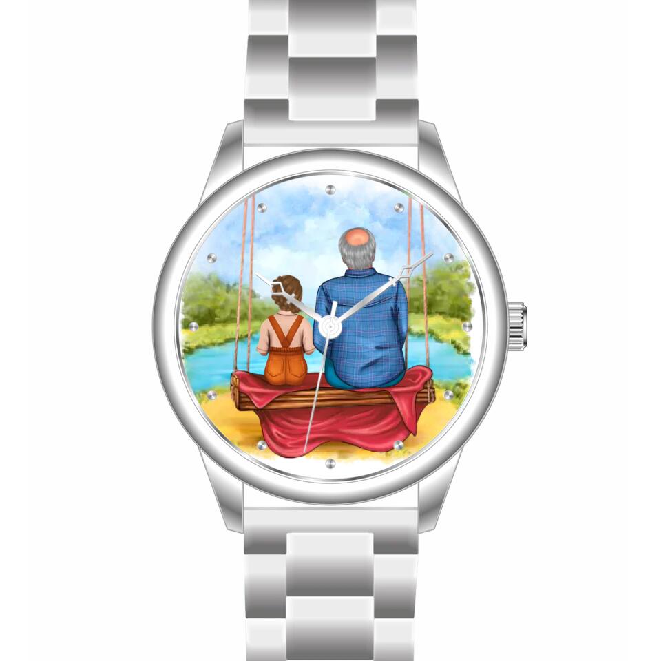 Opa mit Enkel | Personalisierte Armbanduhr (Unterschiedliche Uhr-Modelle wählbar!)