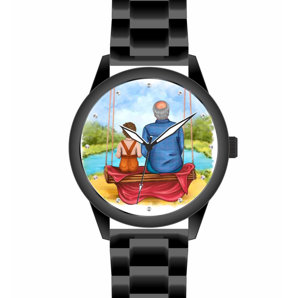 Opa mit Enkel | Personalisierte Armbanduhr (Unterschiedliche Uhr-Modelle wählbar!)