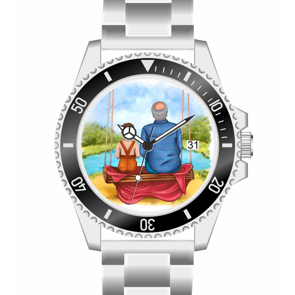 Opa mit Enkel | Personalisierte Armbanduhr (Unterschiedliche Uhr-Modelle wählbar!)