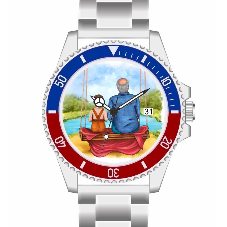 Opa mit Enkel | Personalisierte Armbanduhr (Unterschiedliche Uhr-Modelle wählbar!)