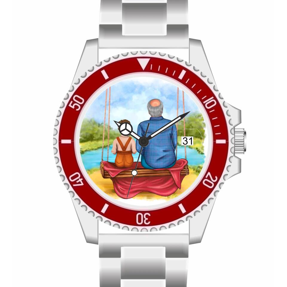 Opa mit Enkel | Personalisierte Armbanduhr (Unterschiedliche Uhr-Modelle wählbar!)