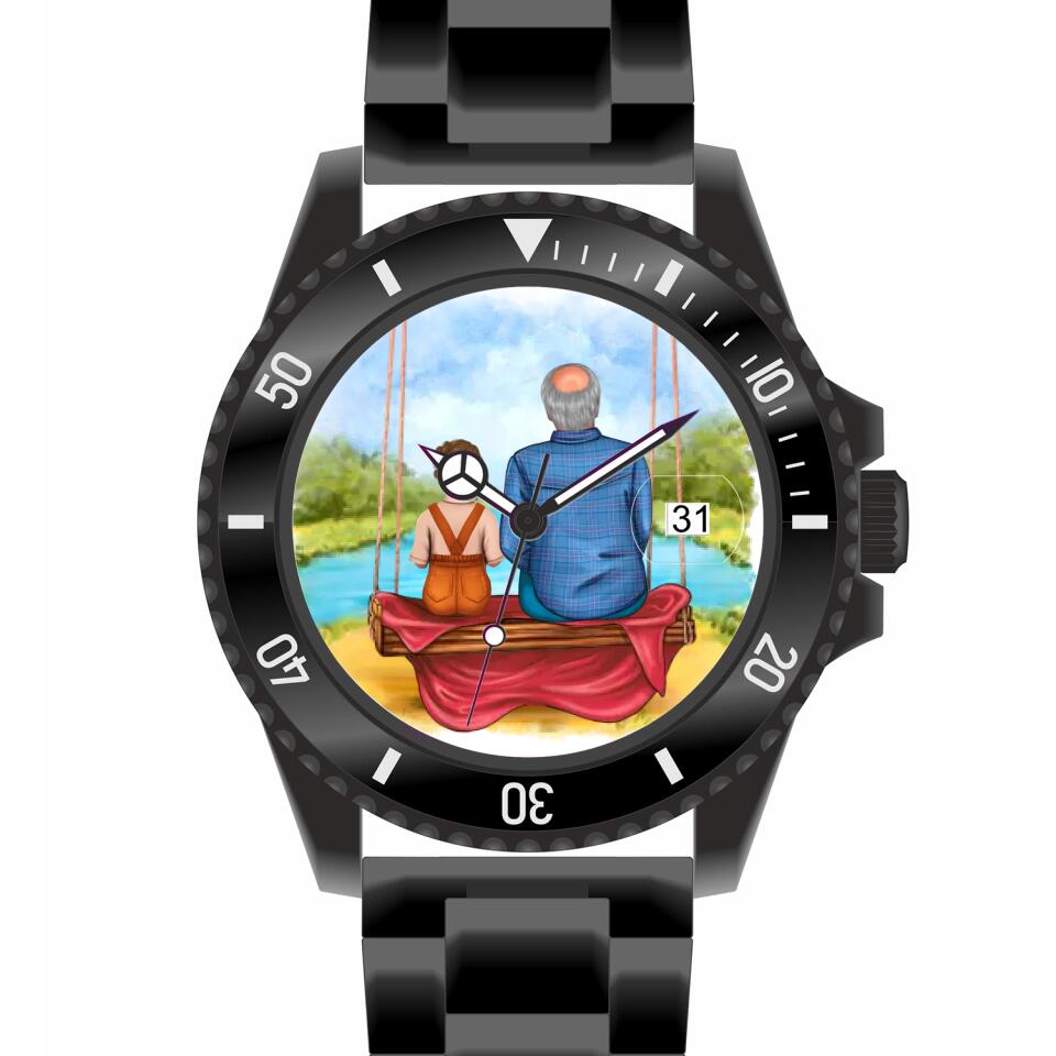 Opa mit Enkel | Personalisierte Armbanduhr (Unterschiedliche Uhr-Modelle wählbar!)