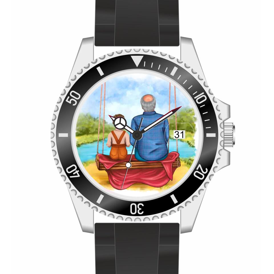 Opa mit Enkel | Personalisierte Armbanduhr (Unterschiedliche Uhr-Modelle wählbar!)