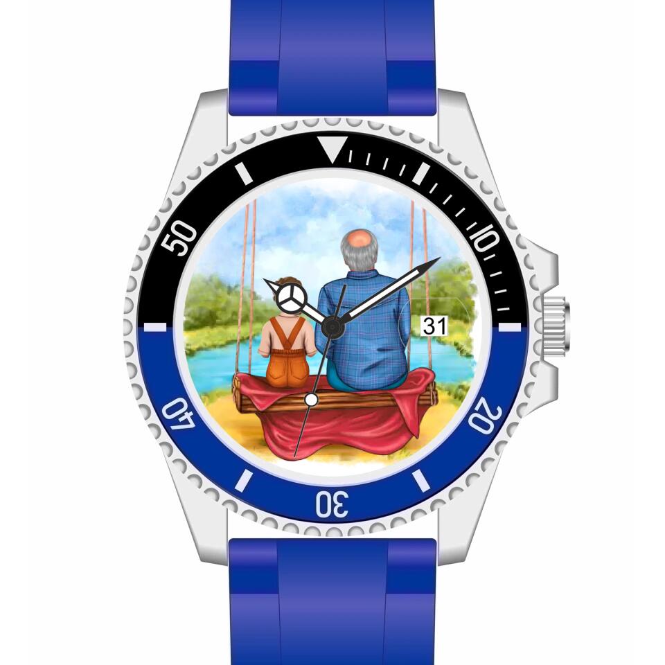 Opa mit Enkel | Personalisierte Armbanduhr (Unterschiedliche Uhr-Modelle wählbar!)