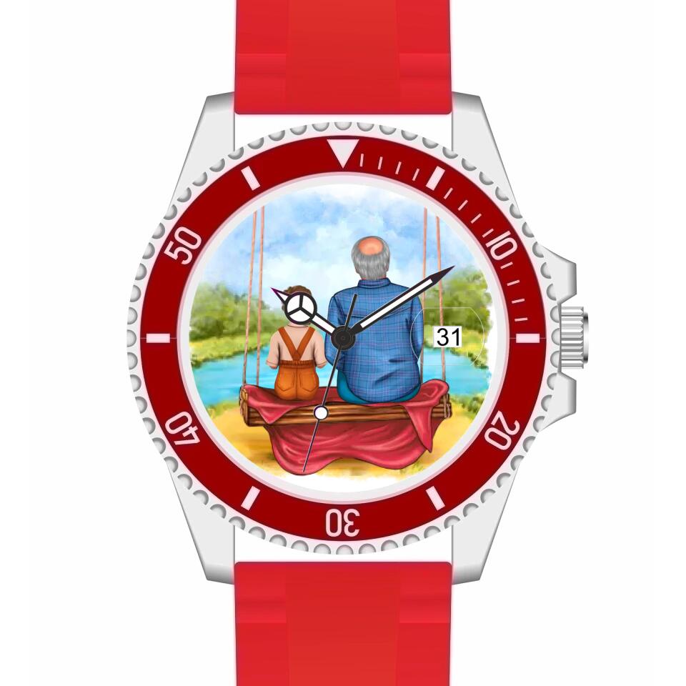 Opa mit Enkel | Personalisierte Armbanduhr (Unterschiedliche Uhr-Modelle wählbar!)