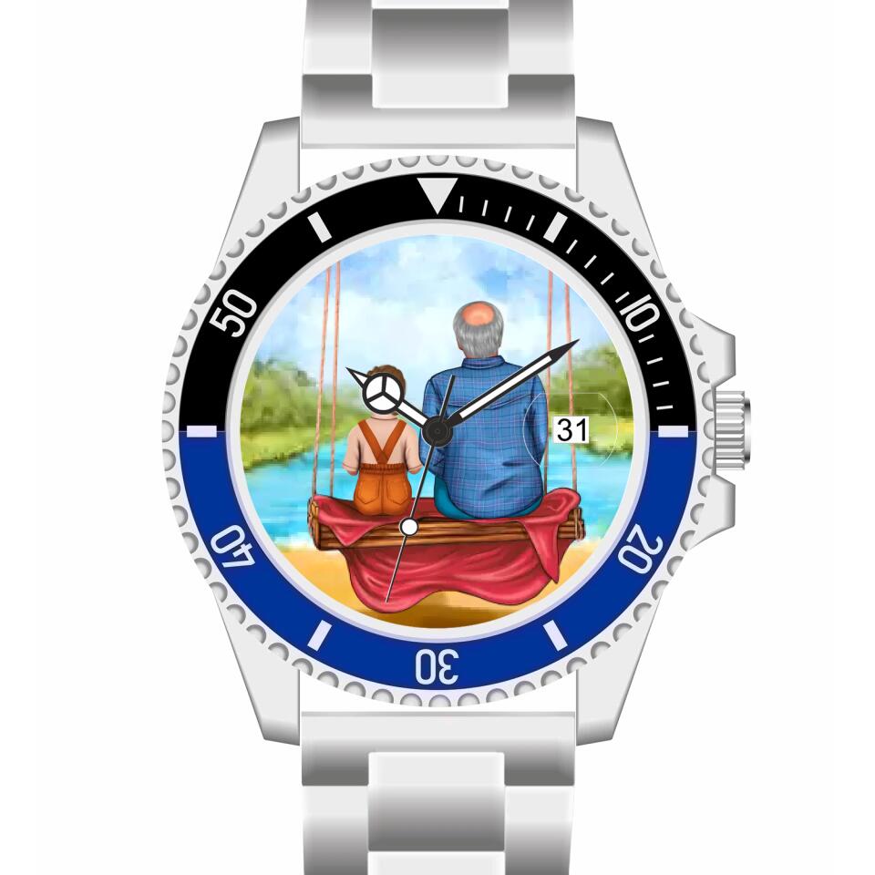 Opa mit Enkel | Personalisierte Armbanduhr (Unterschiedliche Uhr-Modelle wählbar!) TEST