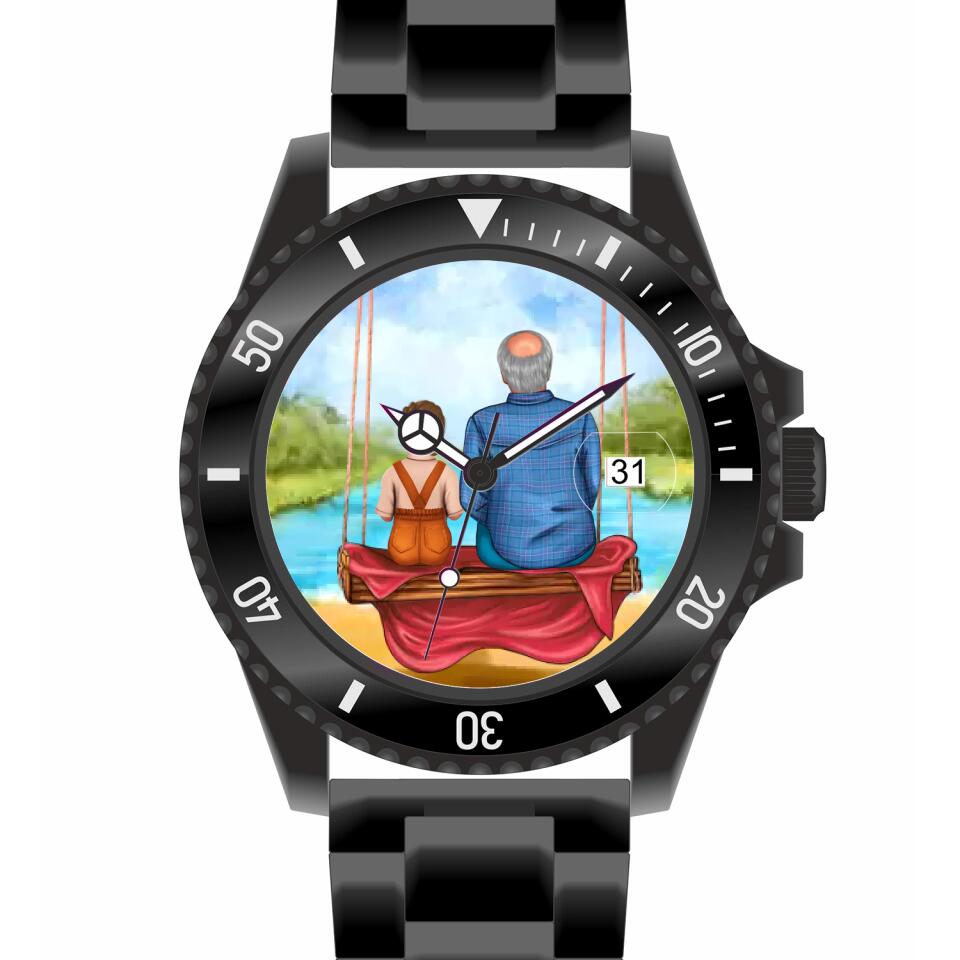 Opa mit Enkel | Personalisierte Armbanduhr (Unterschiedliche Uhr-Modelle wählbar!) TEST