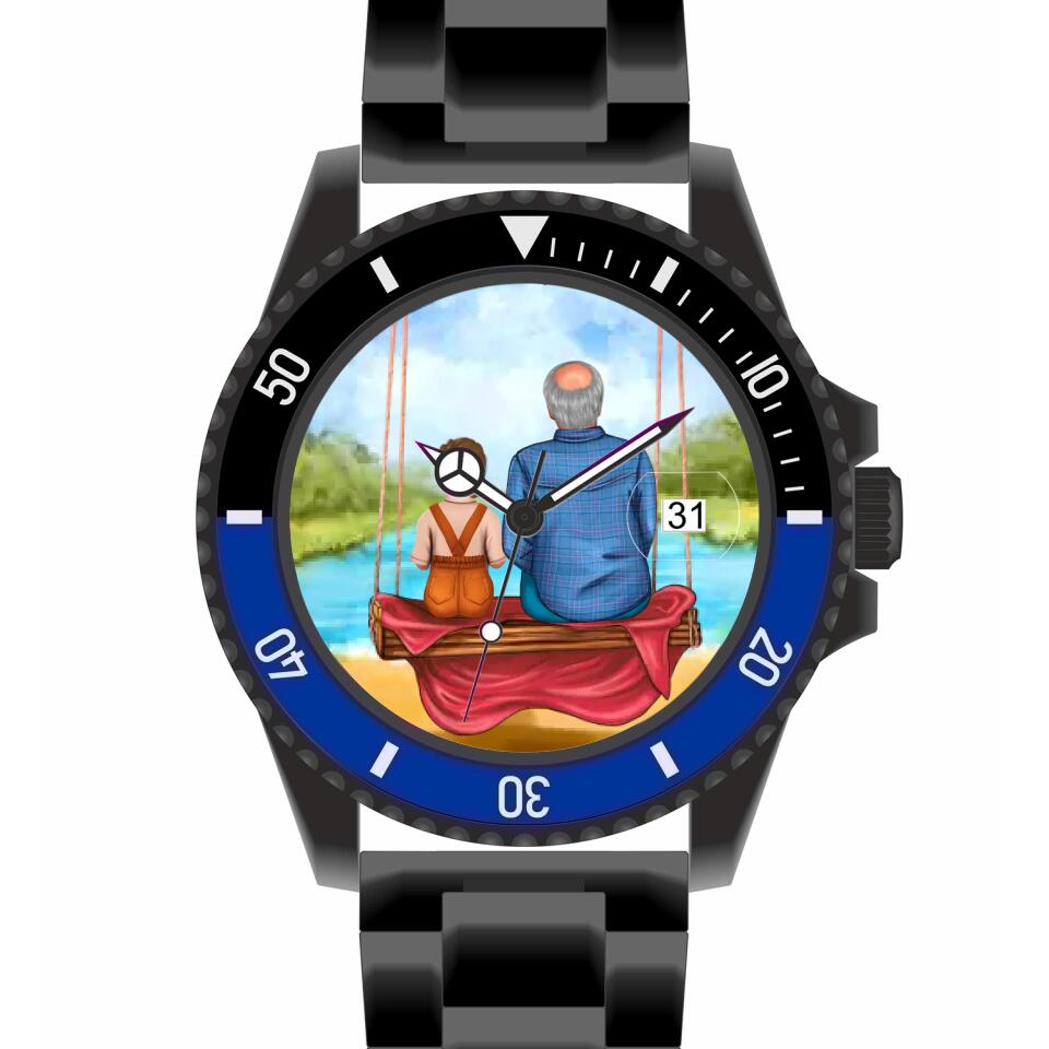 Opa mit Enkel | Personalisierte Armbanduhr (Unterschiedliche Uhr-Modelle wählbar!) TEST