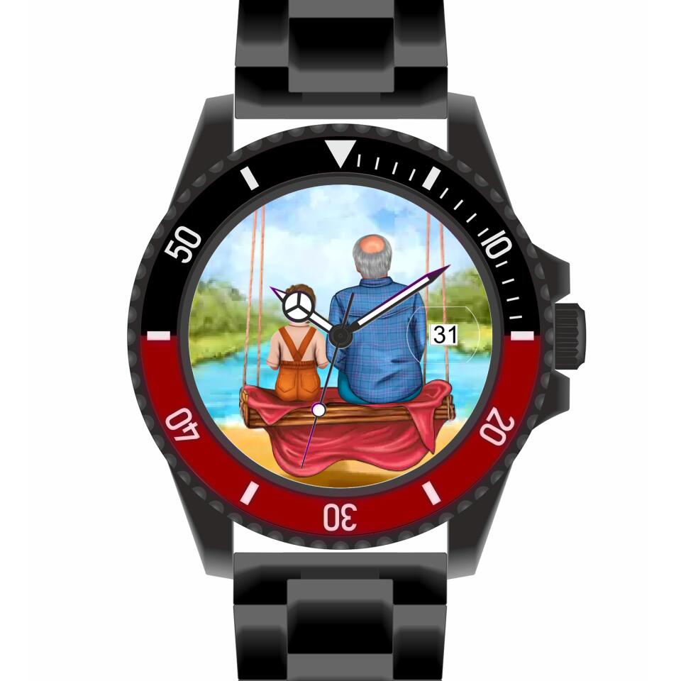 Opa mit Enkel | Personalisierte Armbanduhr (Unterschiedliche Uhr-Modelle wählbar!) TEST