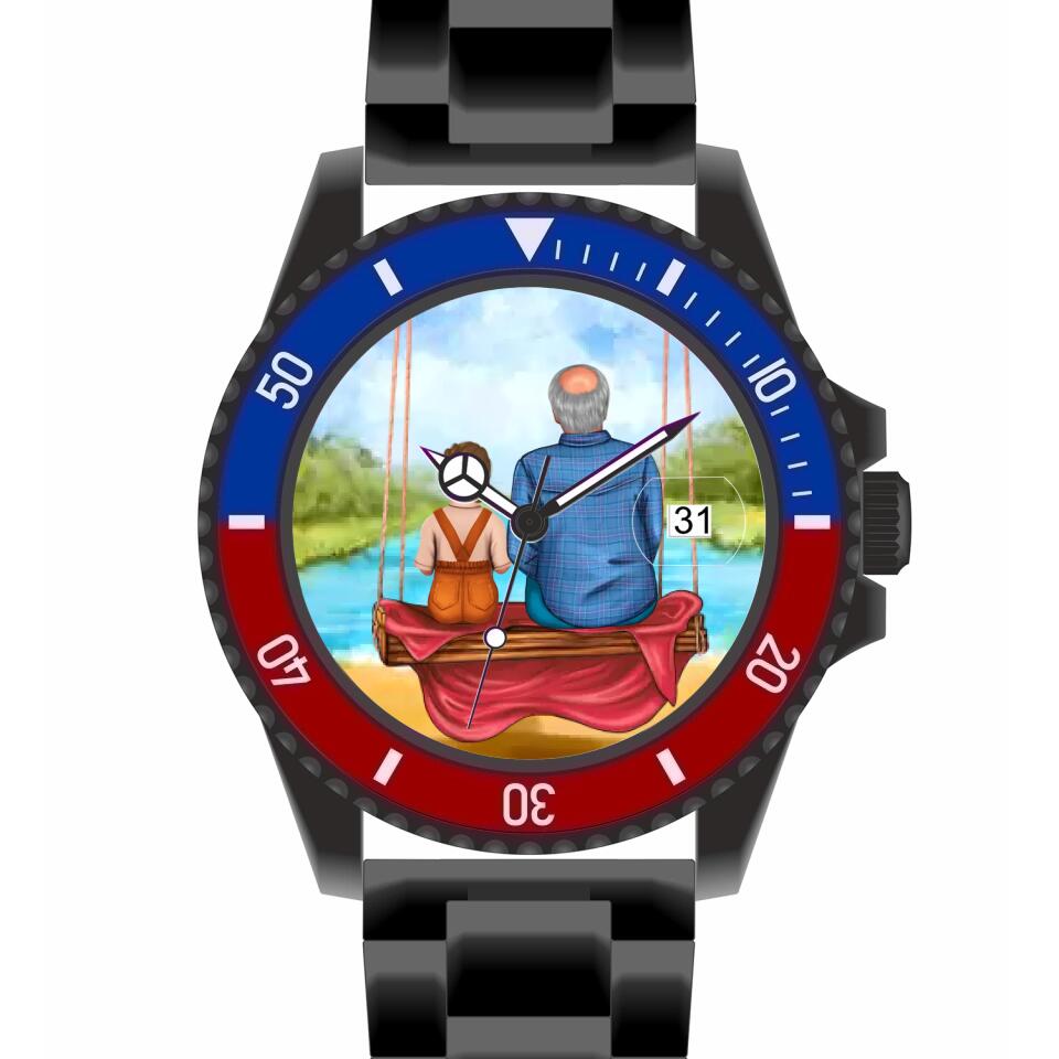 Opa mit Enkel | Personalisierte Armbanduhr (Unterschiedliche Uhr-Modelle wählbar!) TEST