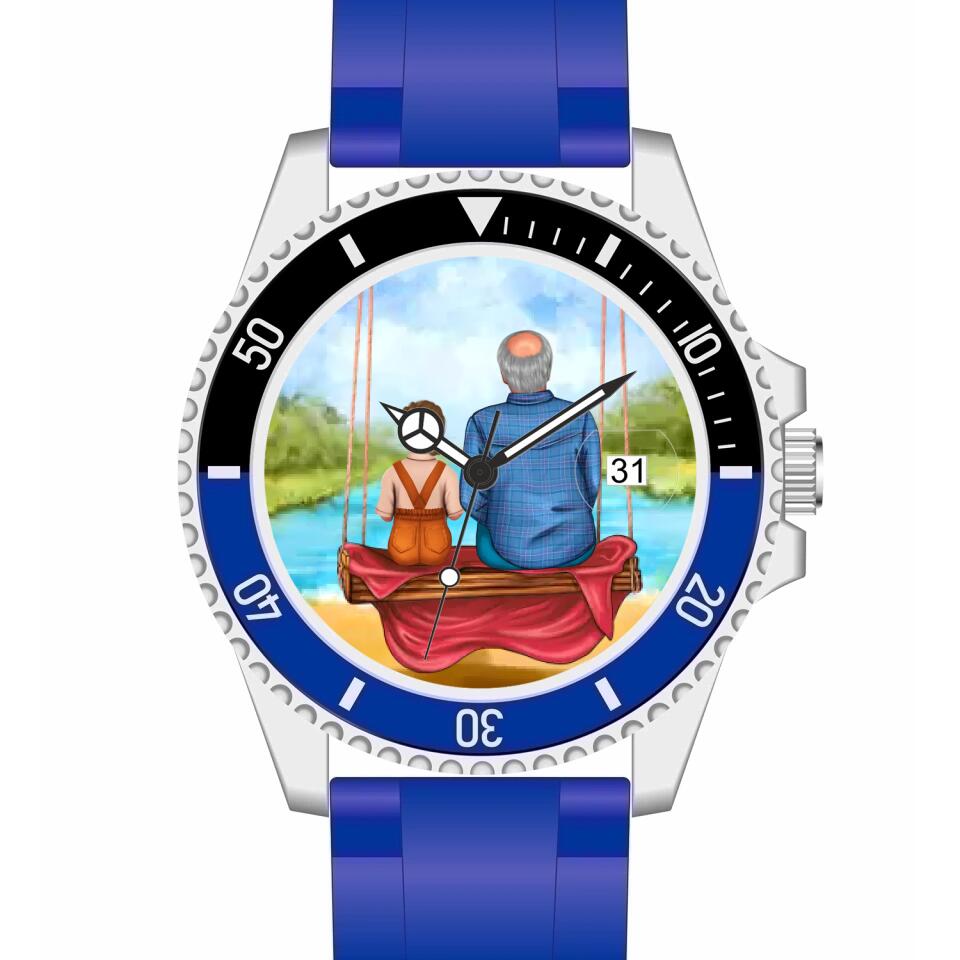 Opa mit Enkel | Personalisierte Armbanduhr (Unterschiedliche Uhr-Modelle wählbar!) TEST