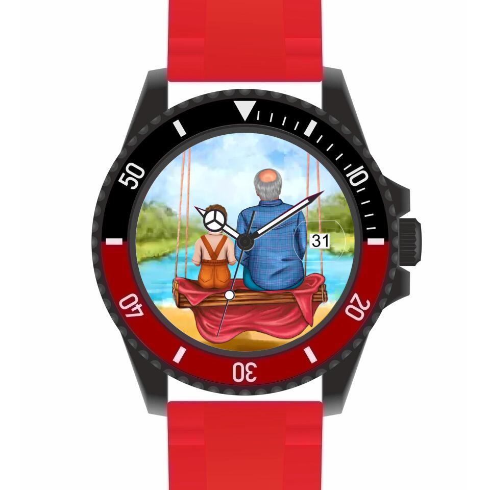 Opa mit Enkel | Personalisierte Armbanduhr (Unterschiedliche Uhr-Modelle wählbar!) TEST
