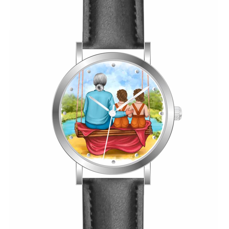 Oma mit Enkeln | Personalisierte Armbanduhr (Unterschiedliche Uhr-Modelle wählbar!)