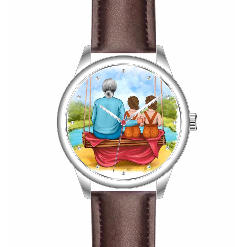 Oma mit Enkeln | Personalisierte Armbanduhr (Unterschiedliche Uhr-Modelle wählbar!)